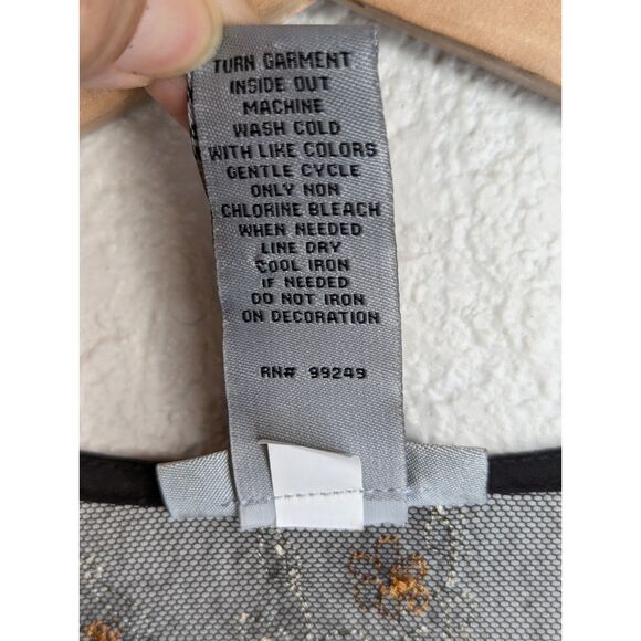 Catherines Plus Size Boho Sheer Open Front Top Size 1X Embroidery Black Paisley - Picture 12 of 12